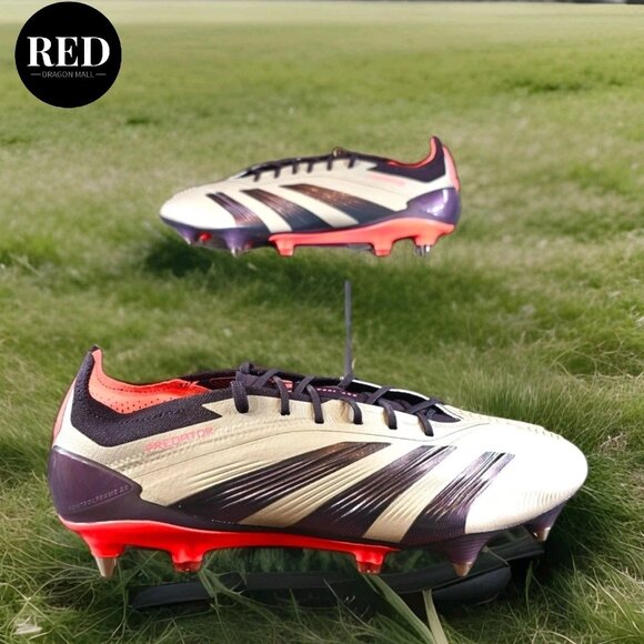 Adidas Predator Elite SG Grey Black Red Soccer Cleats ID0913 - Men's Size 9